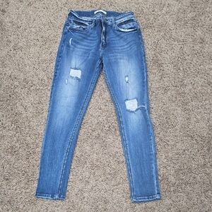 Women's Blue Distressed Jeans